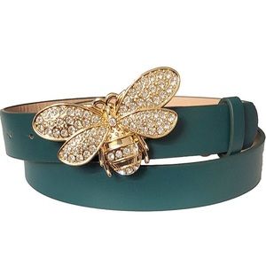 •Bee Chic• Rhinestone Buckle Belt (Green Edition)